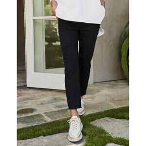 Frank & Eileen Wicklow Performance Denim Trouser Jean Black Raw Hem SZ 4